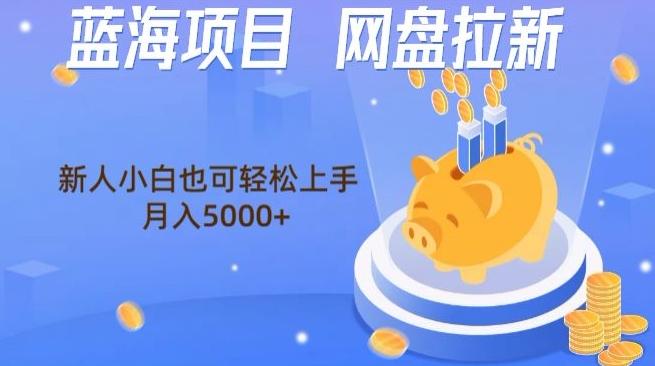 蓝海项目网盘拉新，新人小白也可操作，每月收入5000+