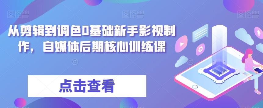 从剪辑到调色0基础新手影视制作，自媒体后期核心训练课